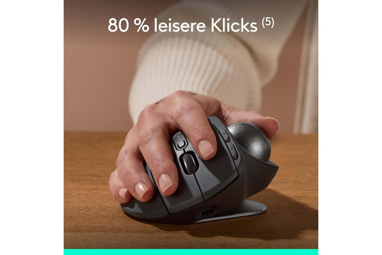 LOGITECH 910-007260, MX ERGO S Trackball Siyah, Bluetooth, 2048dpi, Optik, 8 Tuşlu, Kablosuz, Mouse