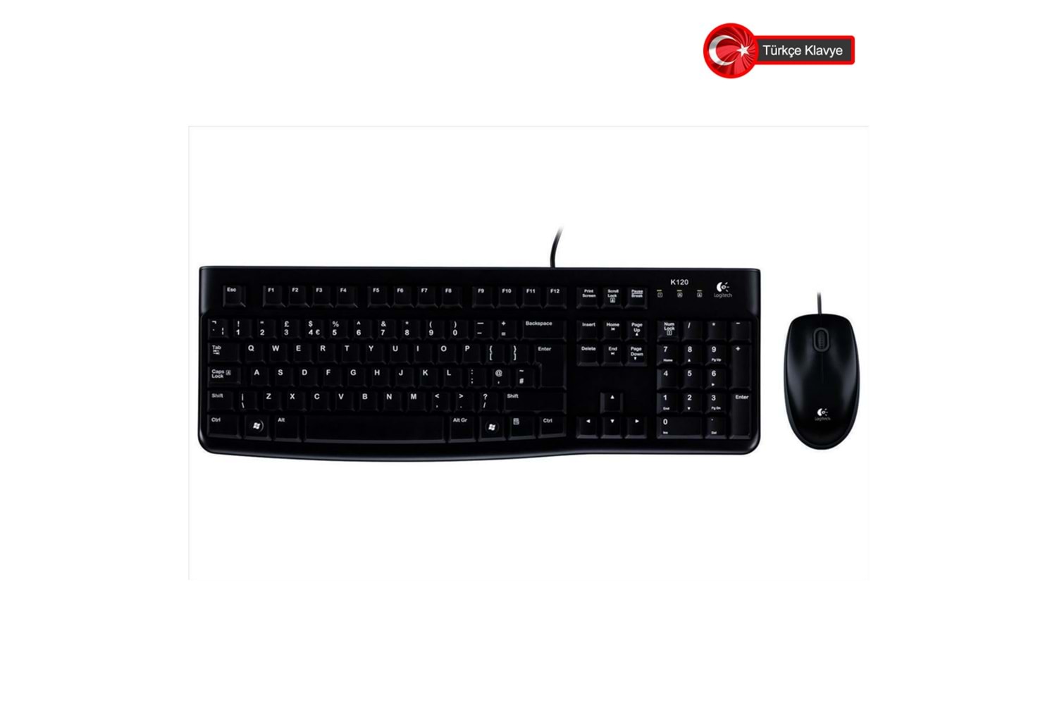 LOGITECH MK120, 920-002560, USB Kablolu, Türkçe Q, Klavye Mouse Set