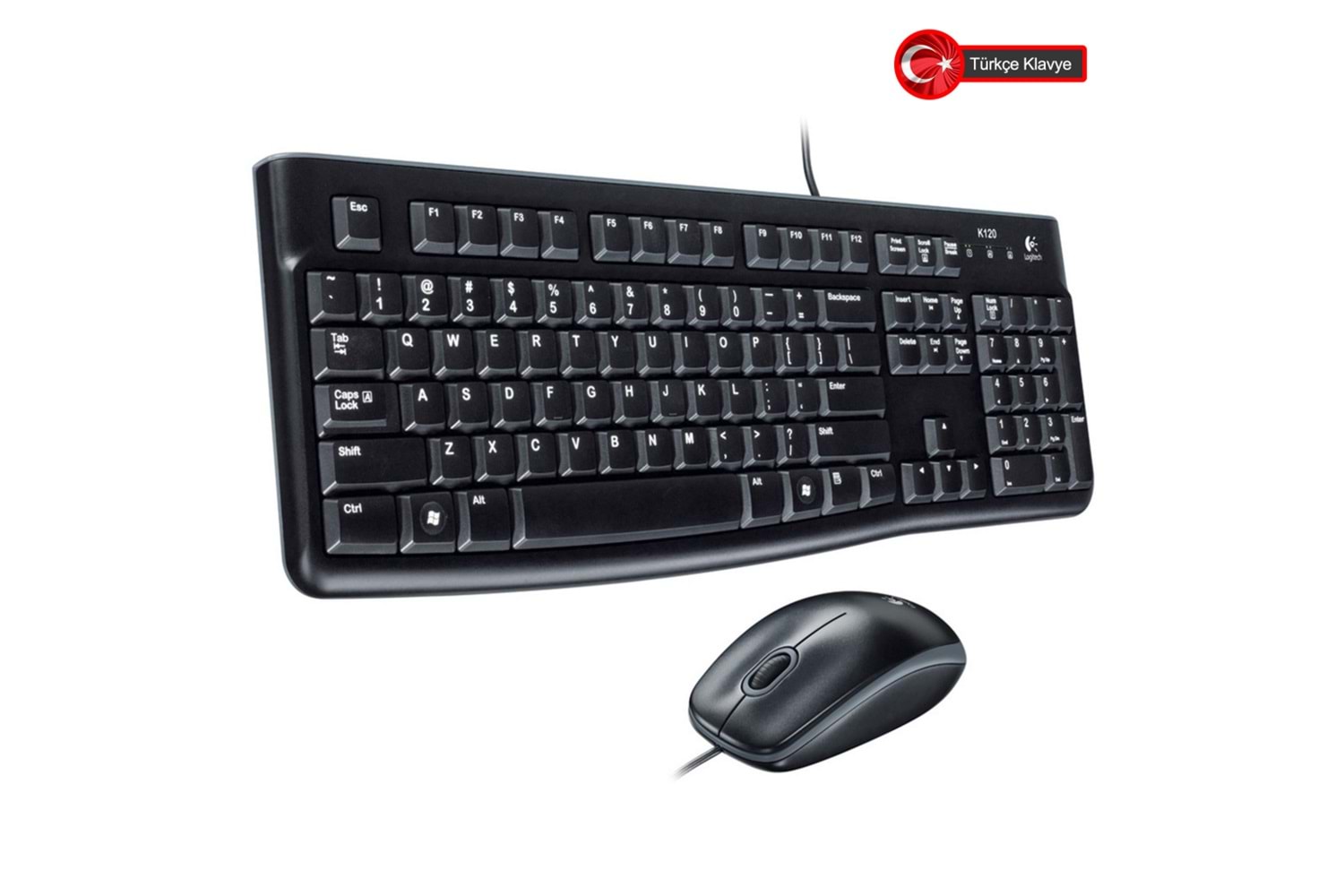 LOGITECH MK120, 920-002560, USB Kablolu, Türkçe Q, Klavye Mouse Set