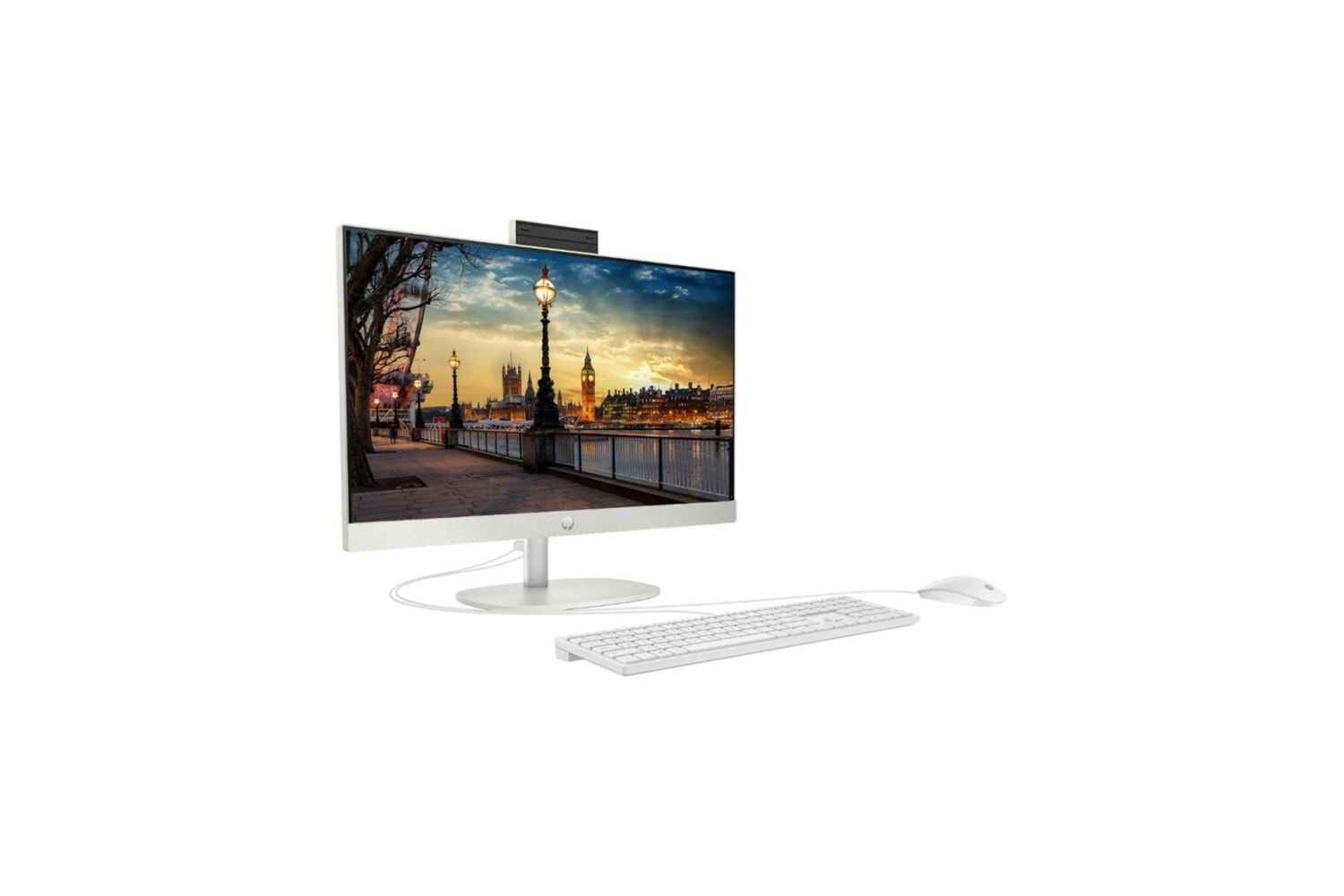 HP 9H6M8ET, ProOne 245 G10, Ryzen 5 7520U, 23,8" FHD Ekran, 8Gb DDR5 Ram, 512Gb SSD, Paylaşımlı Ekran Kartı, Free Dos All In One PC, BEYAZ