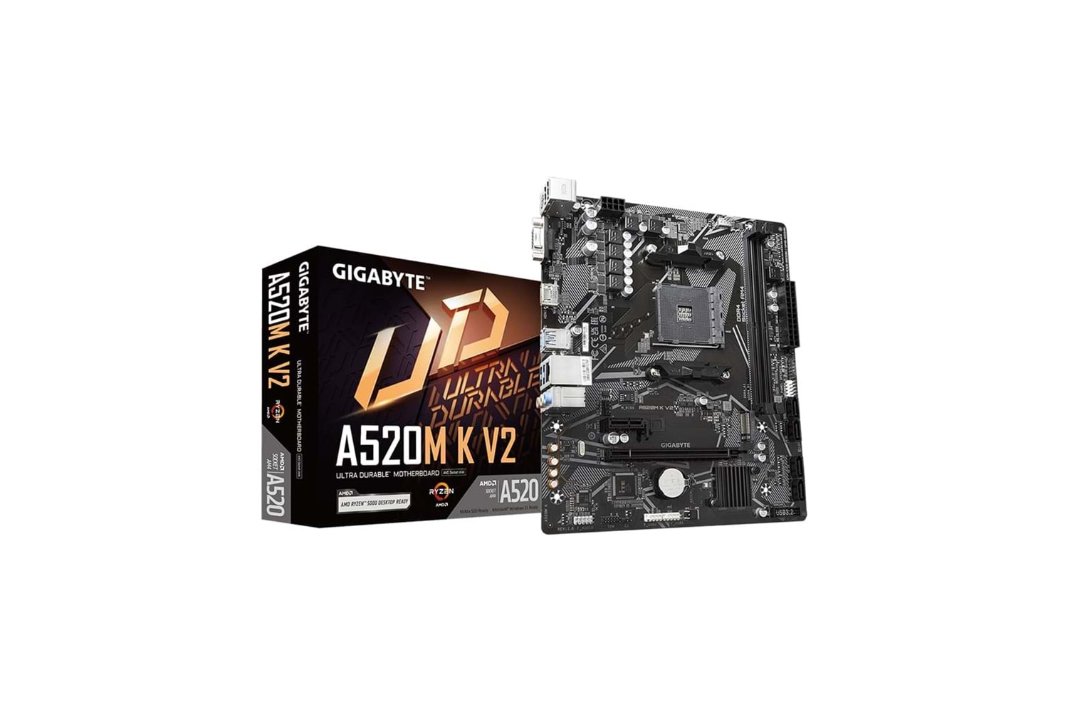 GIGABYTE A520M-K V2, 2xDDR4, 1x M.2, D-SUB, HDMI, AM4 Soket Anakart