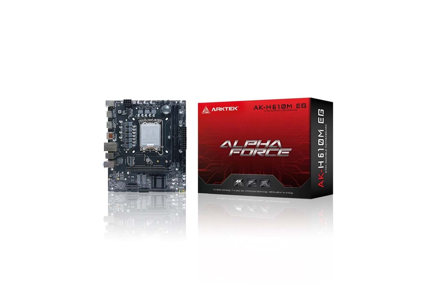 ARKTEK ALPHA FORCE, AK-H610M EG VS, 2xDDR4, M.2, 2x HDMI, DP, 12-13.14.Nesil, LGA1700 Soket, Anakart