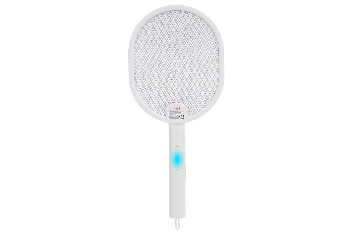 ASONIC AS-A26, Beyaz, 3000V, Raket Tipi, UV Mor Işıklı, 1200mAh, Bataryalı, Şarj Edilebilir, Katlanabilir, Sinek Öldürücü
