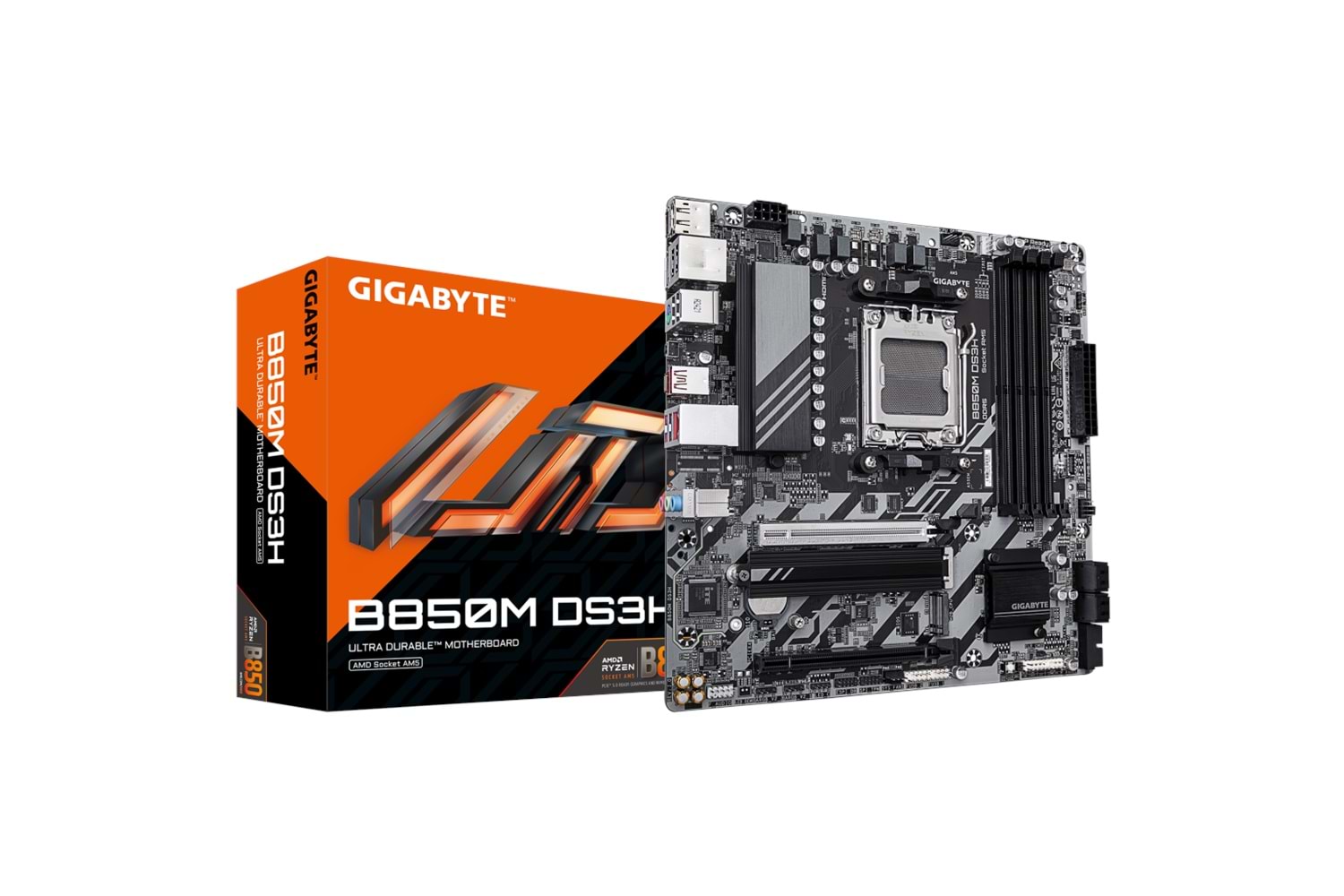 GIGABYTE B850M DS3H, 4xDDR5, 2xM.2, 2xDP, HDMI, Type-C, AM5 Soket GAMING Anakart