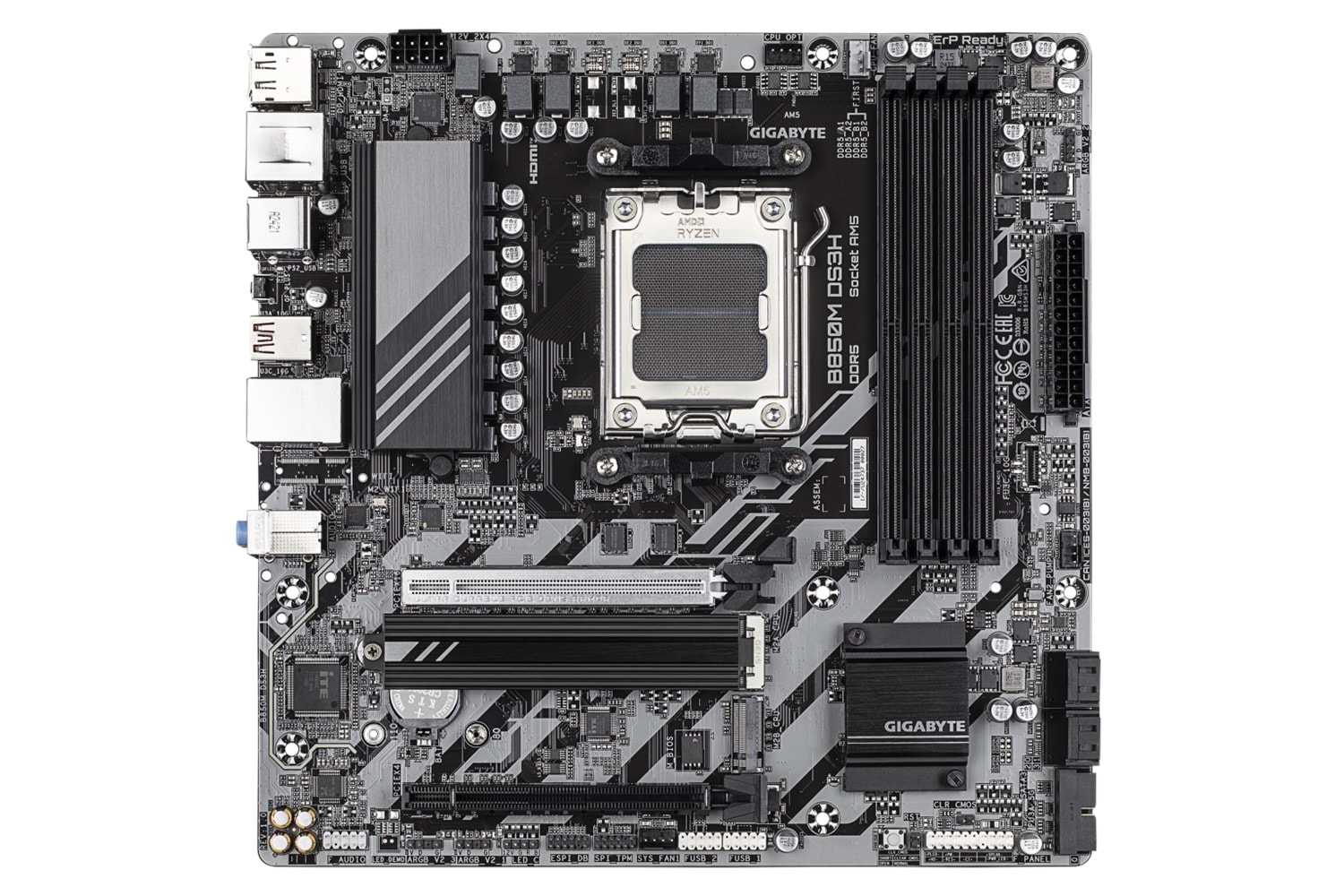 GIGABYTE B850M DS3H, 4xDDR5, 2xM.2, 2xDP, HDMI, Type-C, AM5 Soket GAMING Anakart