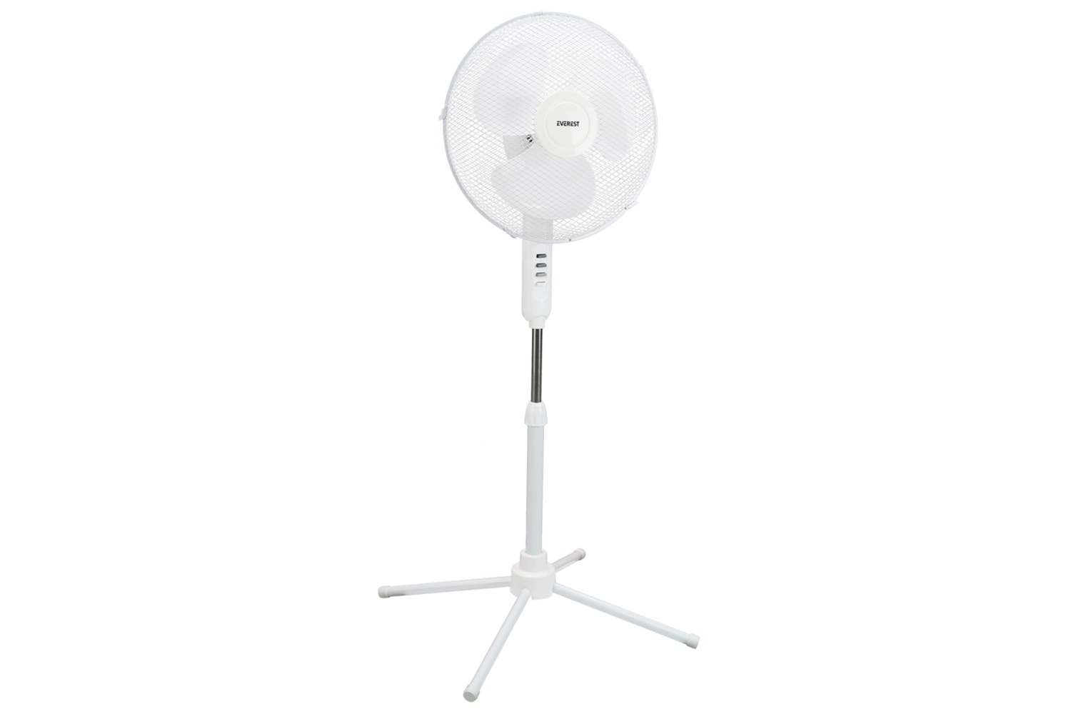 EVEREST FAN10, BEYAZ, EcoWind, 3 Kademeli Hız, 40cm 3 Kanat Pervane ve Çerçeve, 45W, Otomatik Salınım, Yükseklik Ayarlı Vantilatör