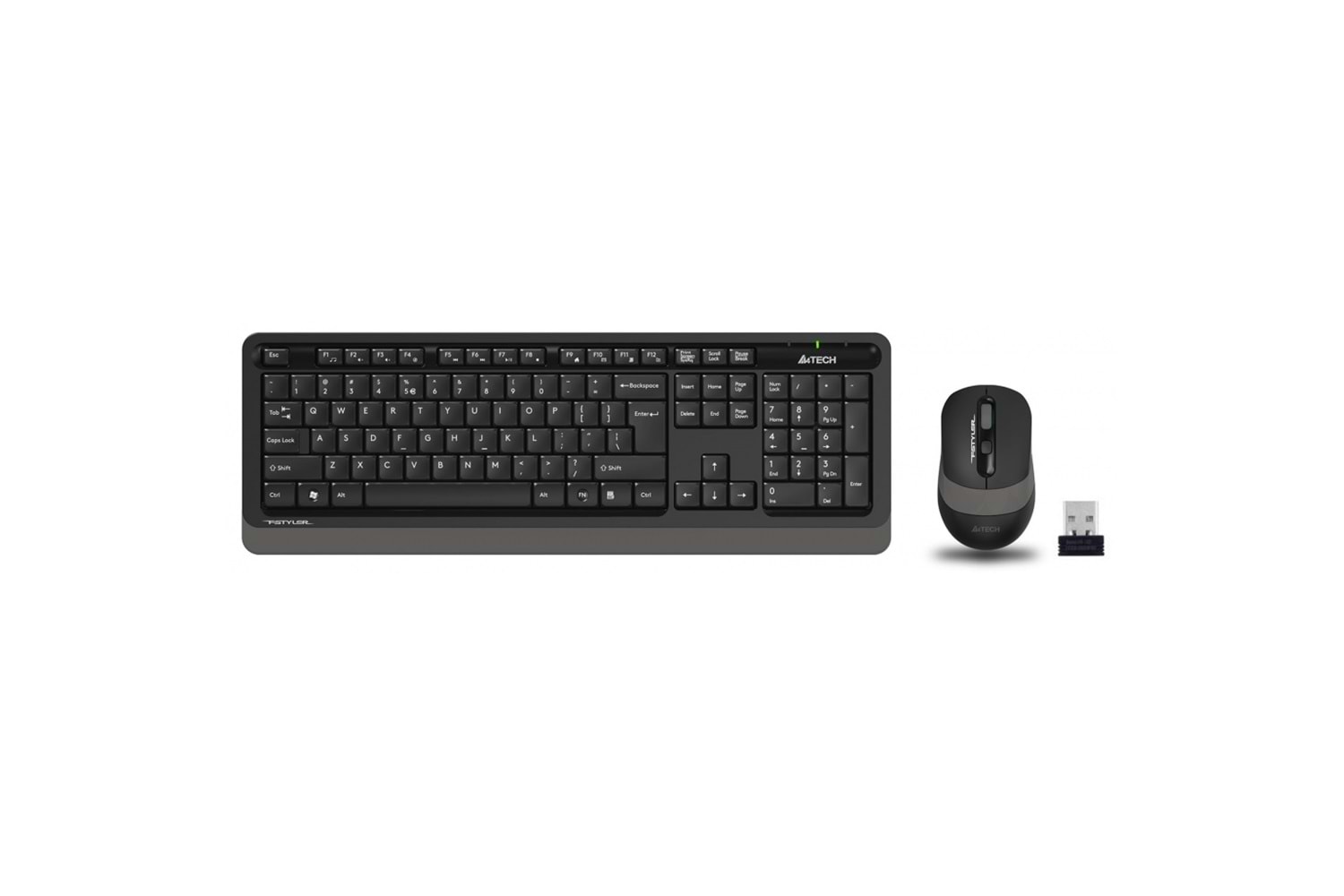 A4 TECH FG1010, Gri, FSTYLER, Türkçe Q, Kablosuz, Klavye Mouse Set
