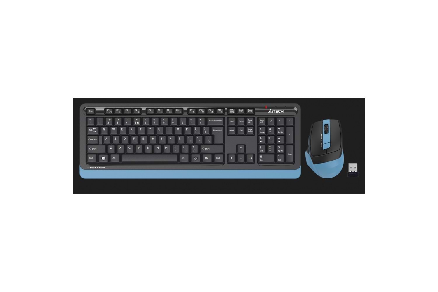 A4 TECH FG1035, Mavi, FSTYLER, Türkçe Q, Kablosuz, Klavye Mouse Set