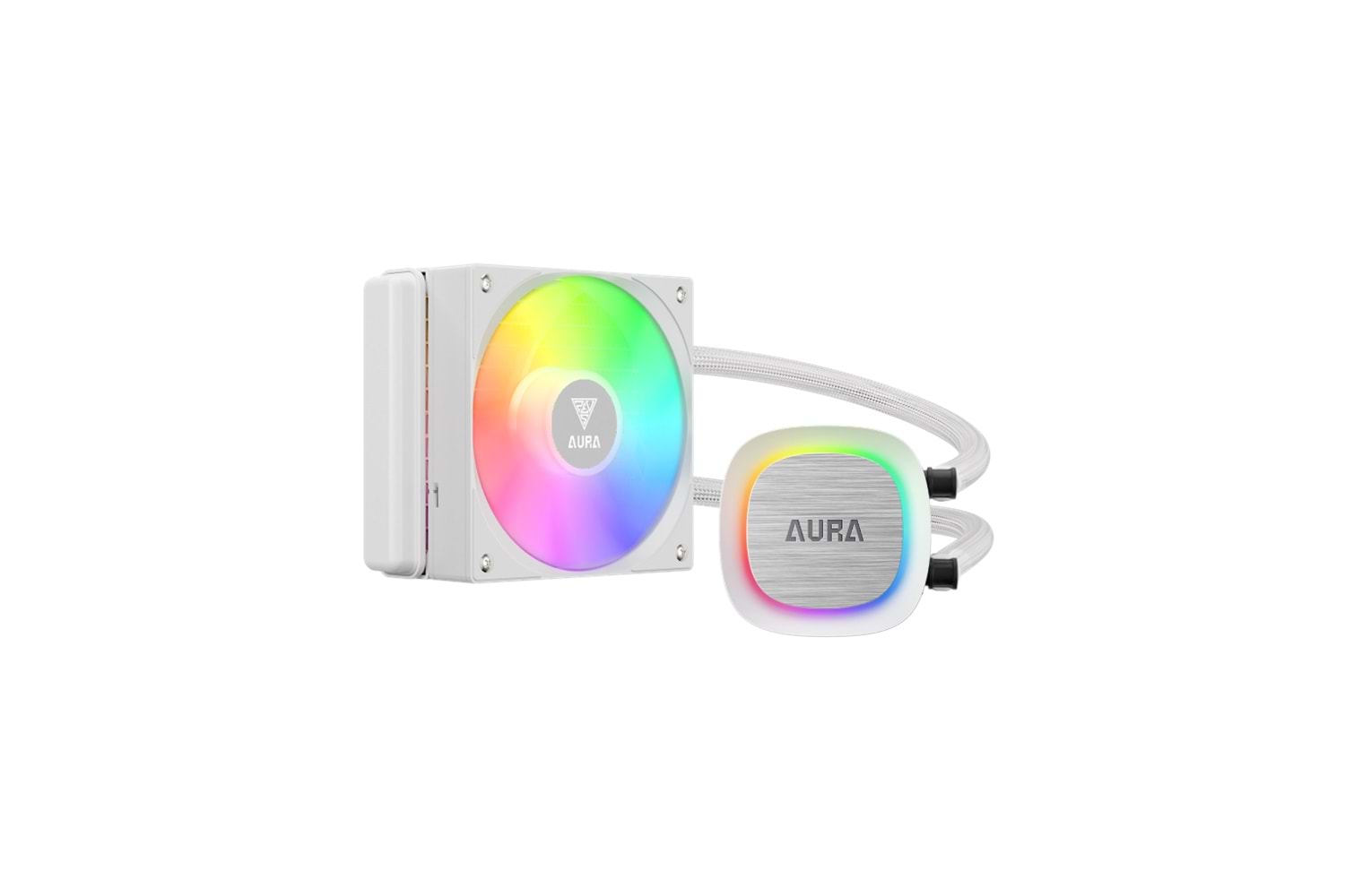 GAMDIAS AURA GL120 V2 WH, White Edition, 120mm, RGB, 1 Fanlı, CPU Sıvı Soğutma