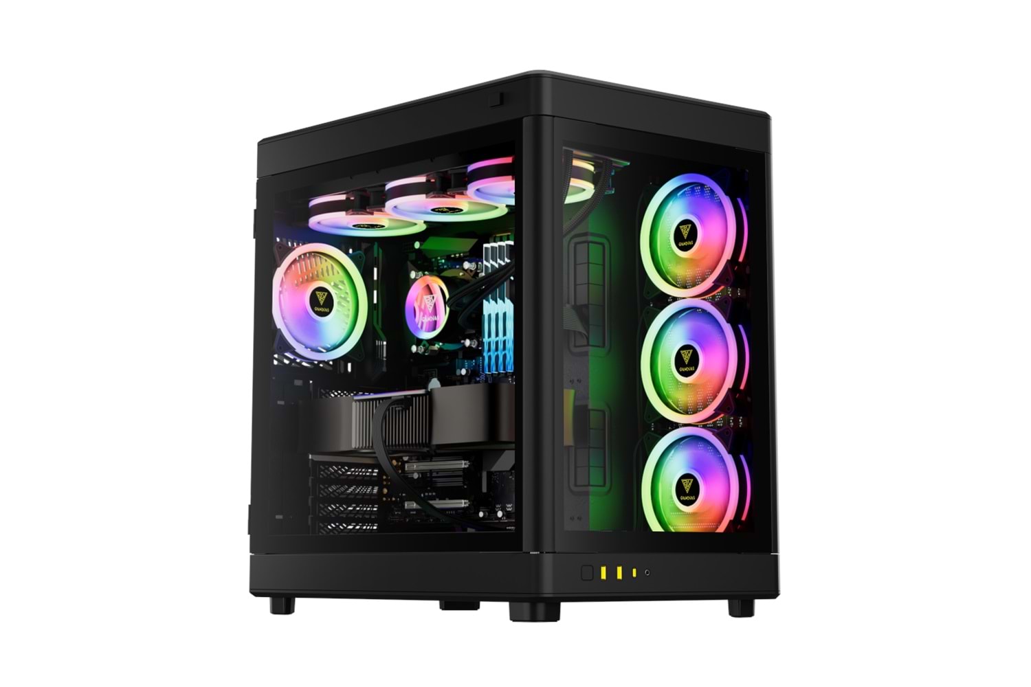 GAMDIAS NESO P1, 850W, 80+Bronze, Tempered Glass, Type-C, ATX, Black Edition, Akvaryum Tipi, GAMING KASA