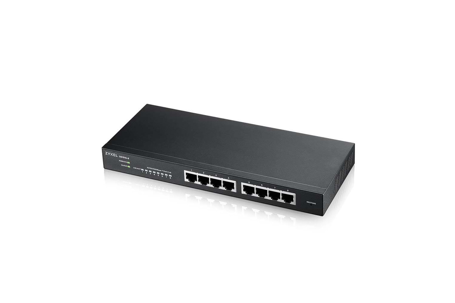 ZyXEL GS1915-8, 8 Port, GigaBit, Yönetilebilir, Masaüstü Akıllı Switch