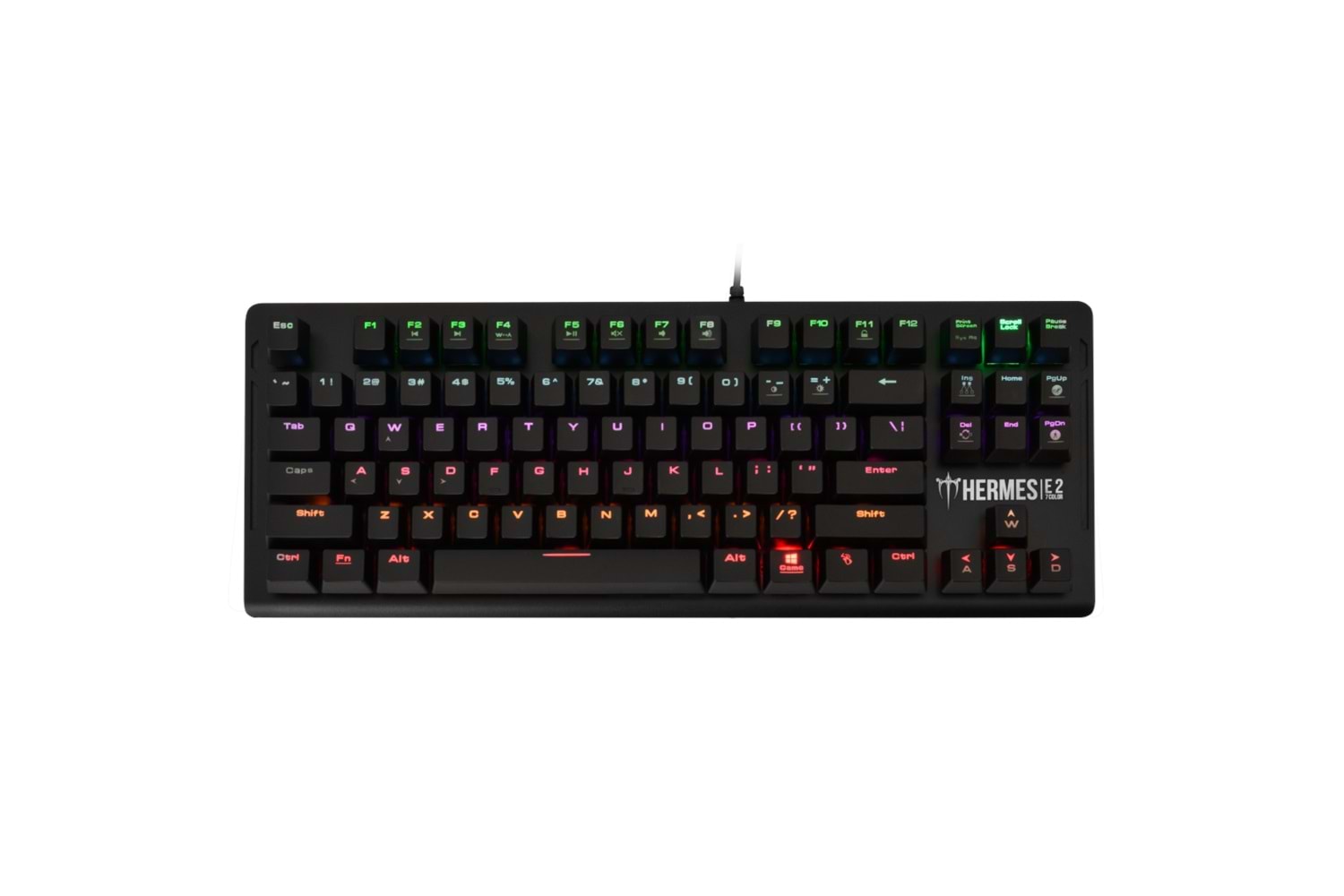 GAMDIAS HERMES-E2, USB Kablolu, İngilizce, Mekanik Switch, 7 Renk, Gaming Klavye