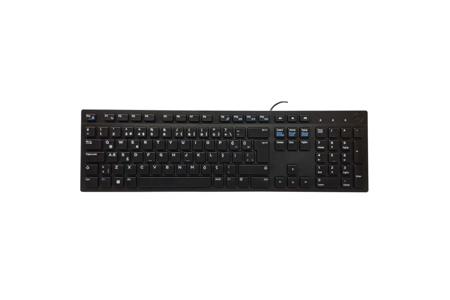 DELL KB216-BK-TUR, Siyah, USB Kablolu, Türkçe Q, Multimedya KLAVYE