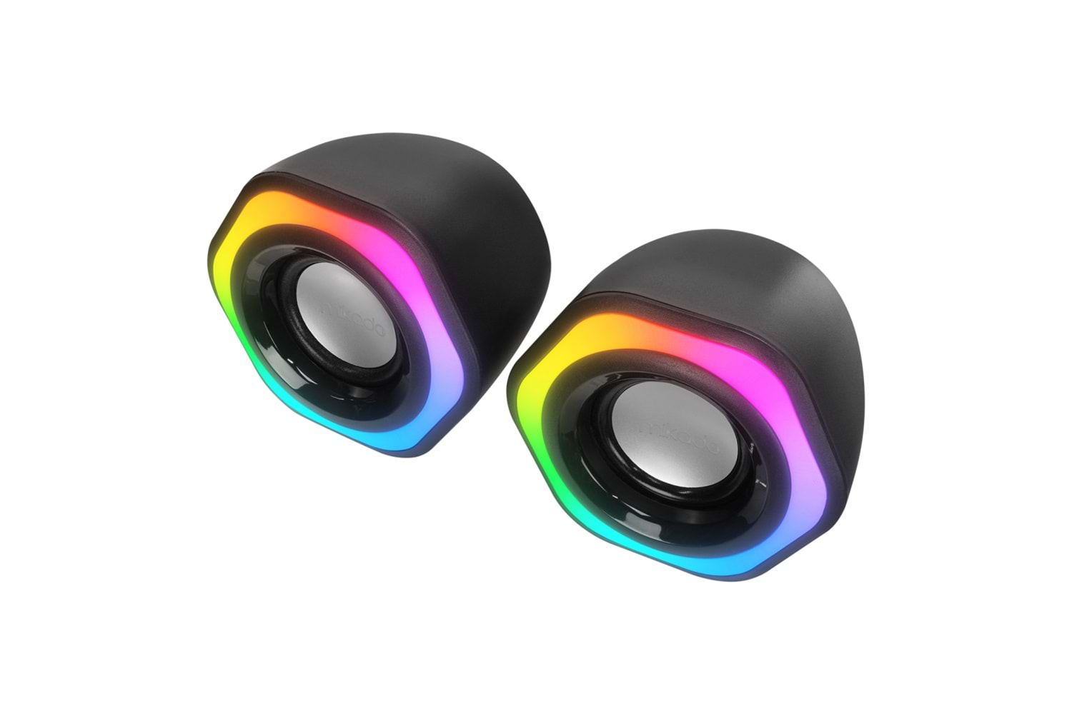 MIKADO MD-176, 6W, 1+1, Masaüstü, RGB Aydınlatma, USB, Siyah Kasa, Speaker