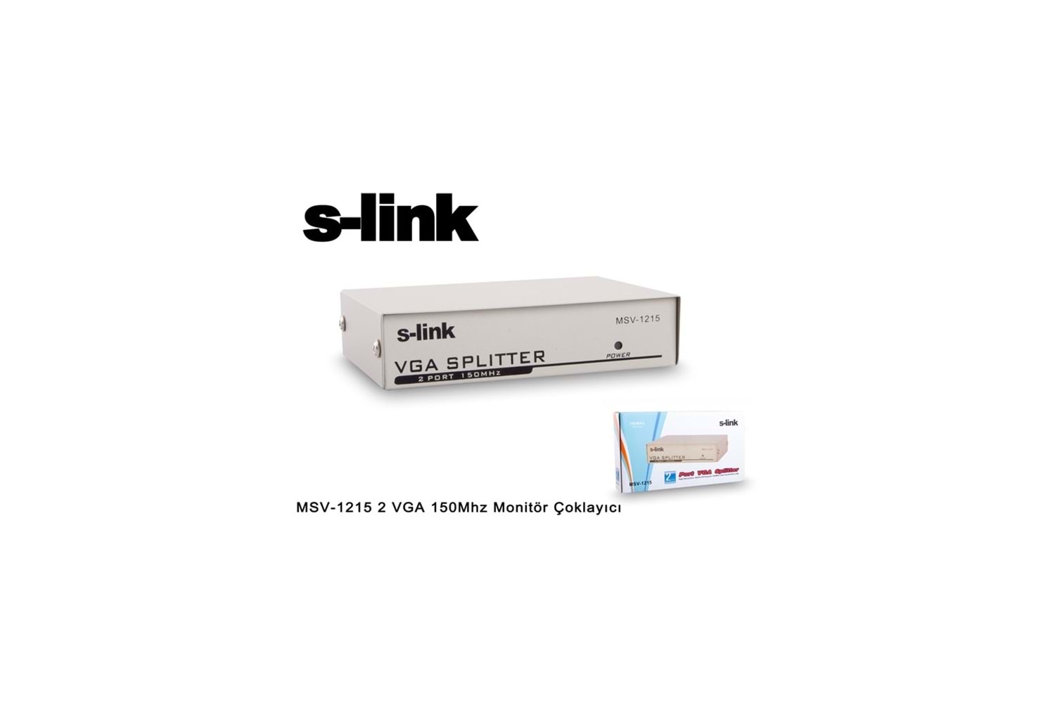 S-Link MSV-1215, 2xVGA, D-Sub Monitör Çoklayıcı, 150Mhz (1PC-2Monitör)