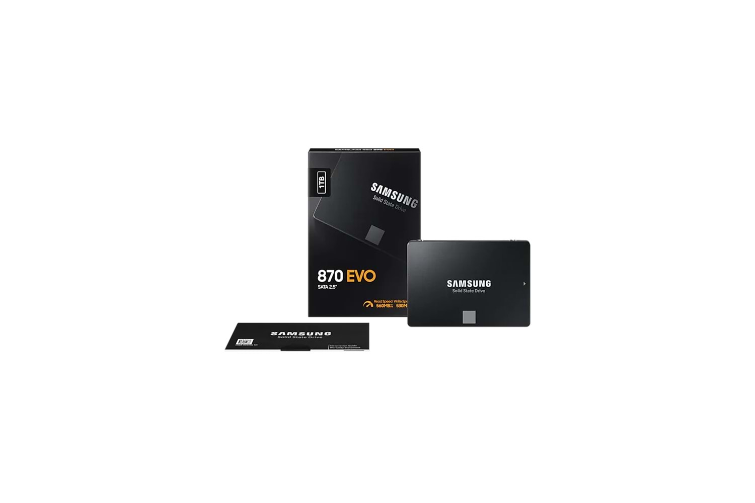 SAMSUNG MZ-77E1T0BW 870 EVO 1TB 560/530, 2,5" SATA SSD (Türkiye Distribütörü Garantili)