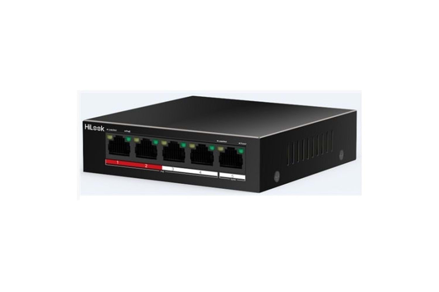 HILOOK NS-0105P-35(B), 4 Port, Megabit, PoE 35W, 1 Port Megabit Uplink, Long Range 250Metre, Yönetilemez, Masaüstü Switch