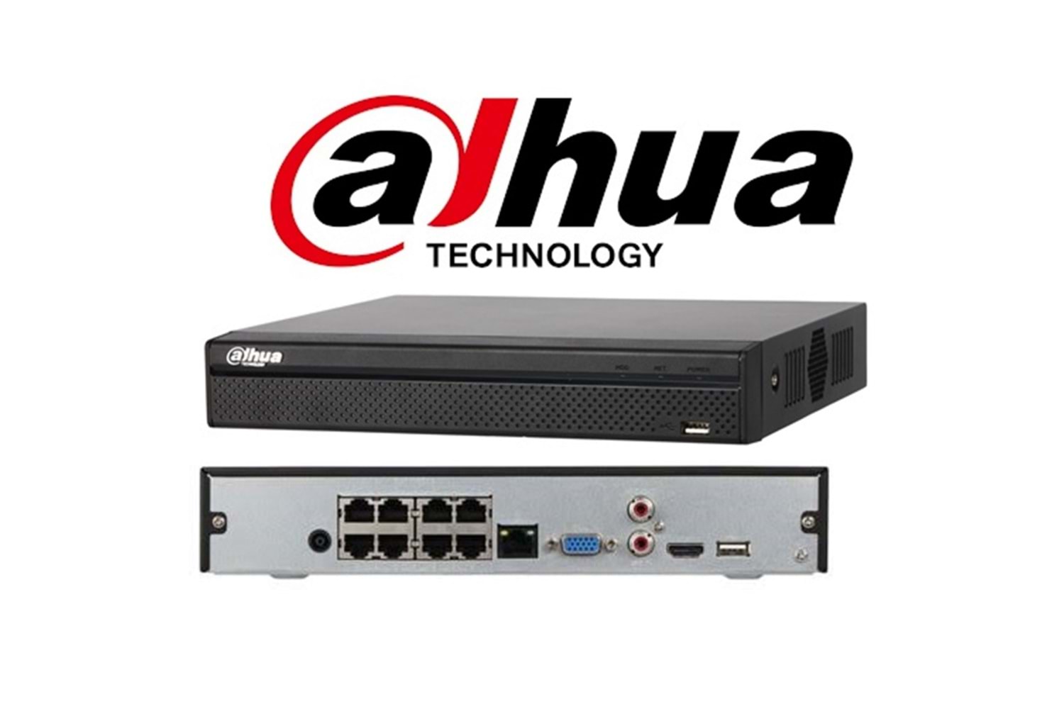 DAHUA NVR2108HS-8P-T, 8Kanal PoE, 8Mpix, H265+, 1 HDD Desteği, 1080P Kayıt, 80Mbps Bant Genişliği, NVR