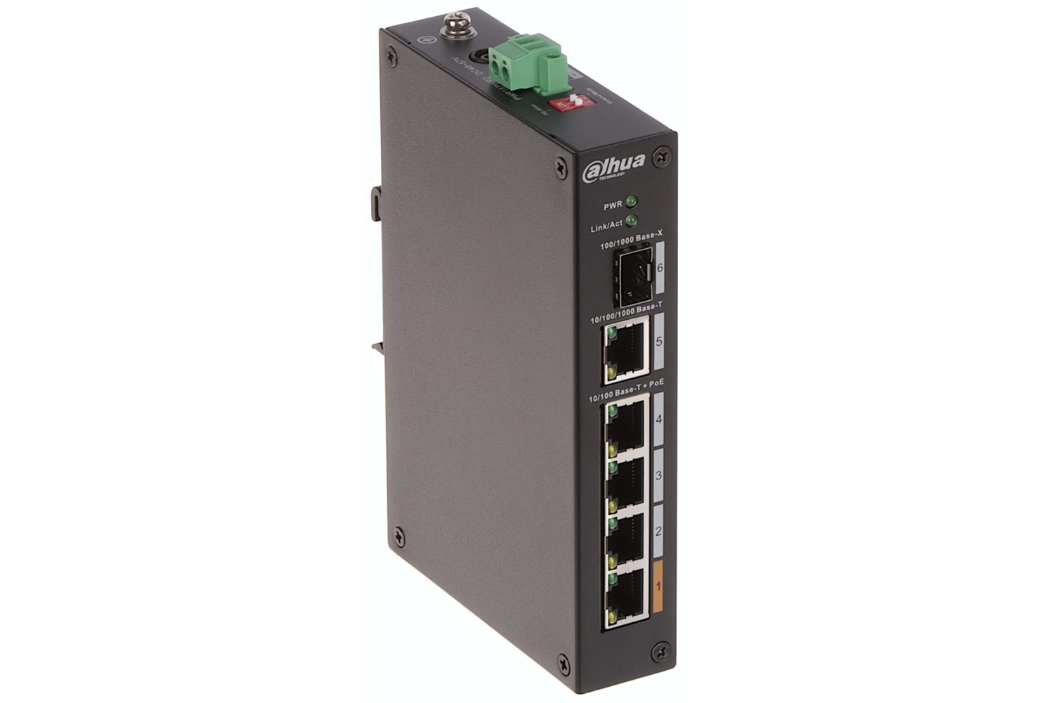 DAHUA PFS3106-4ET-60-V2, 4 Port, Megabit, PoE 60W, 1 Port Gigabit Uplink, 1 Port Gigabit SFP, Yönetilemez, Masaüstü Switch