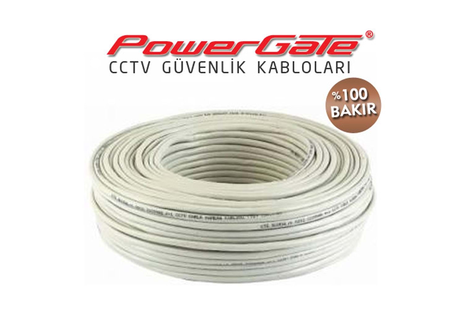 PowerGate EVO 100mt, 2+1 (2x0,22+0,33) %100Bakır, CCTV Güvenlik Kablosu