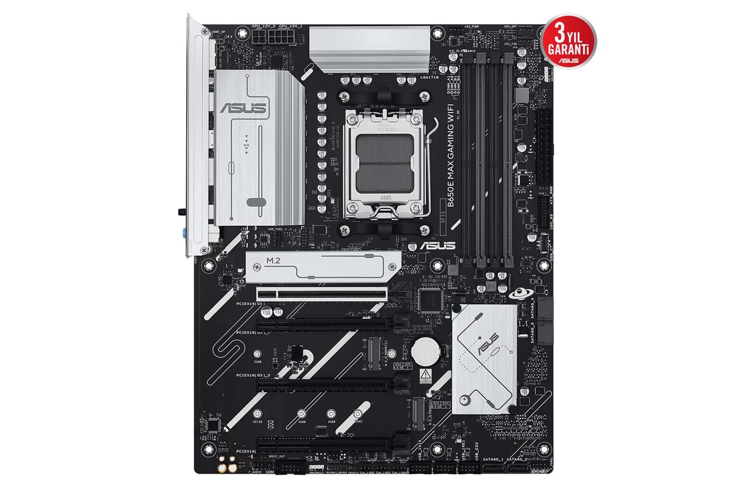 ASUS PRIME B850-PLUS WIFI, 4xDDR5, 3x M.2, HDMI, DP, Type-C, Wi-Fi 6E, Bluetooth v5.3, AM5 Soket GAMING Anakart