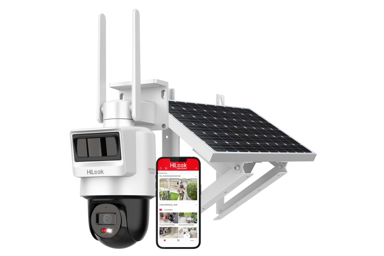 HILOOK PTZ-N2C400I-K/4G/C05S10, 4Mpix, 2.8mm, 30Mt Gece Görüşü, Dahili Mikrofon, PIR+RADAR, 4G, Solar PT IP Kamera