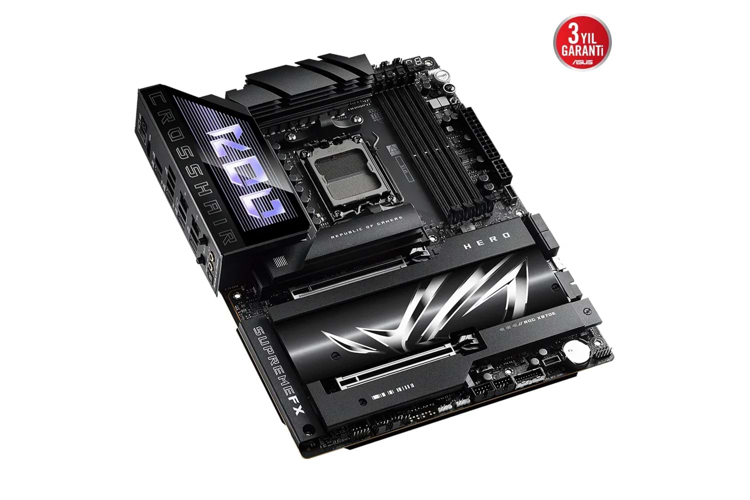 ASUS ROG CROSSHAIR X870E HERO, 4xDDR5, 5xM.2, HDMI, DP, Type-C, PCIe 5.0, 2xWi-Fi 7, Bluetooth v5.4, AM5 Soket GAMING Anakart