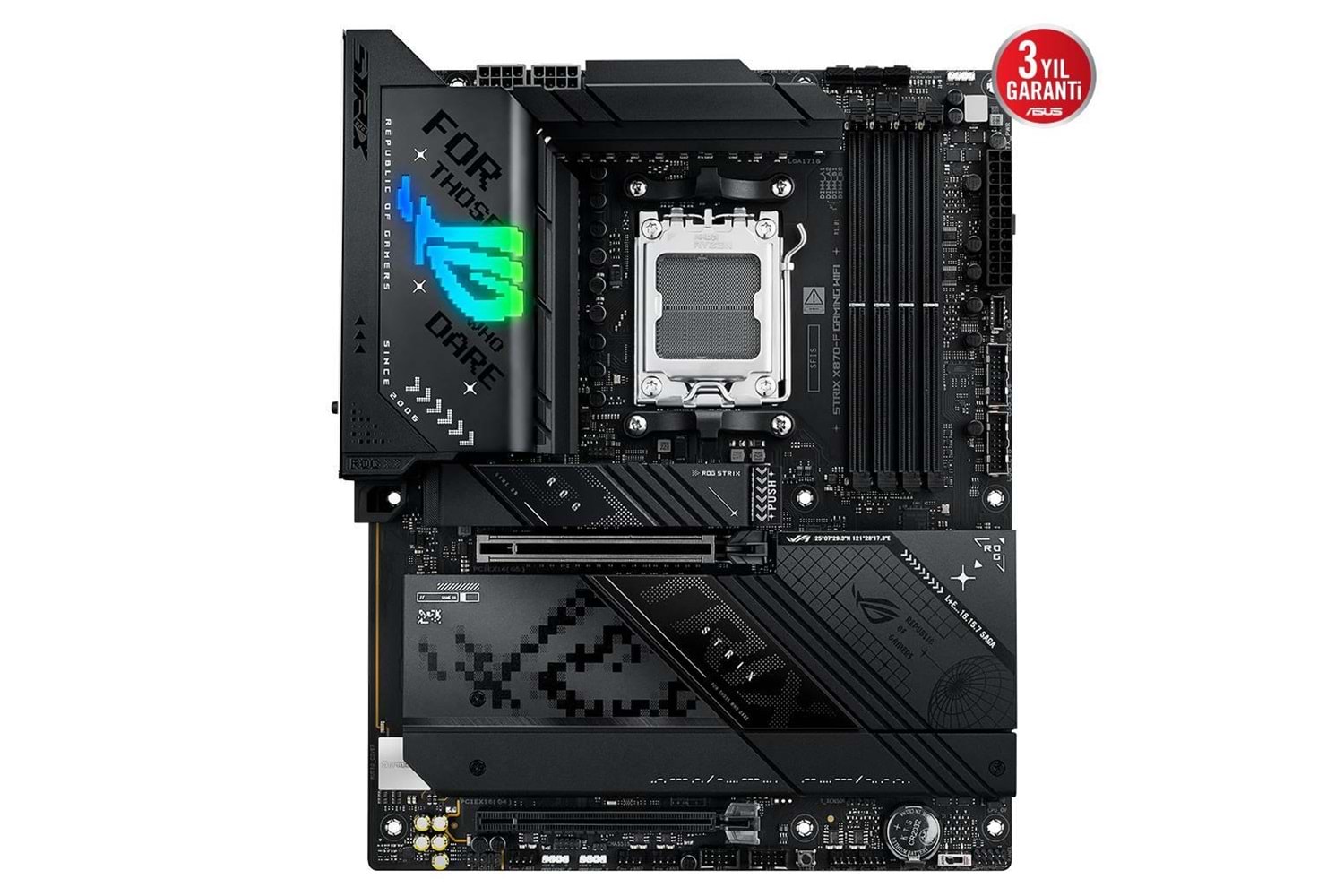 ASUS ROG STRIX X870-F GAMING WIFI, 4xDDR5, 4xM.2, HDMI, DP, Type-C, Wi-Fi 7, Bluetooth v5.4, AM5 Soket GAMING Anakart