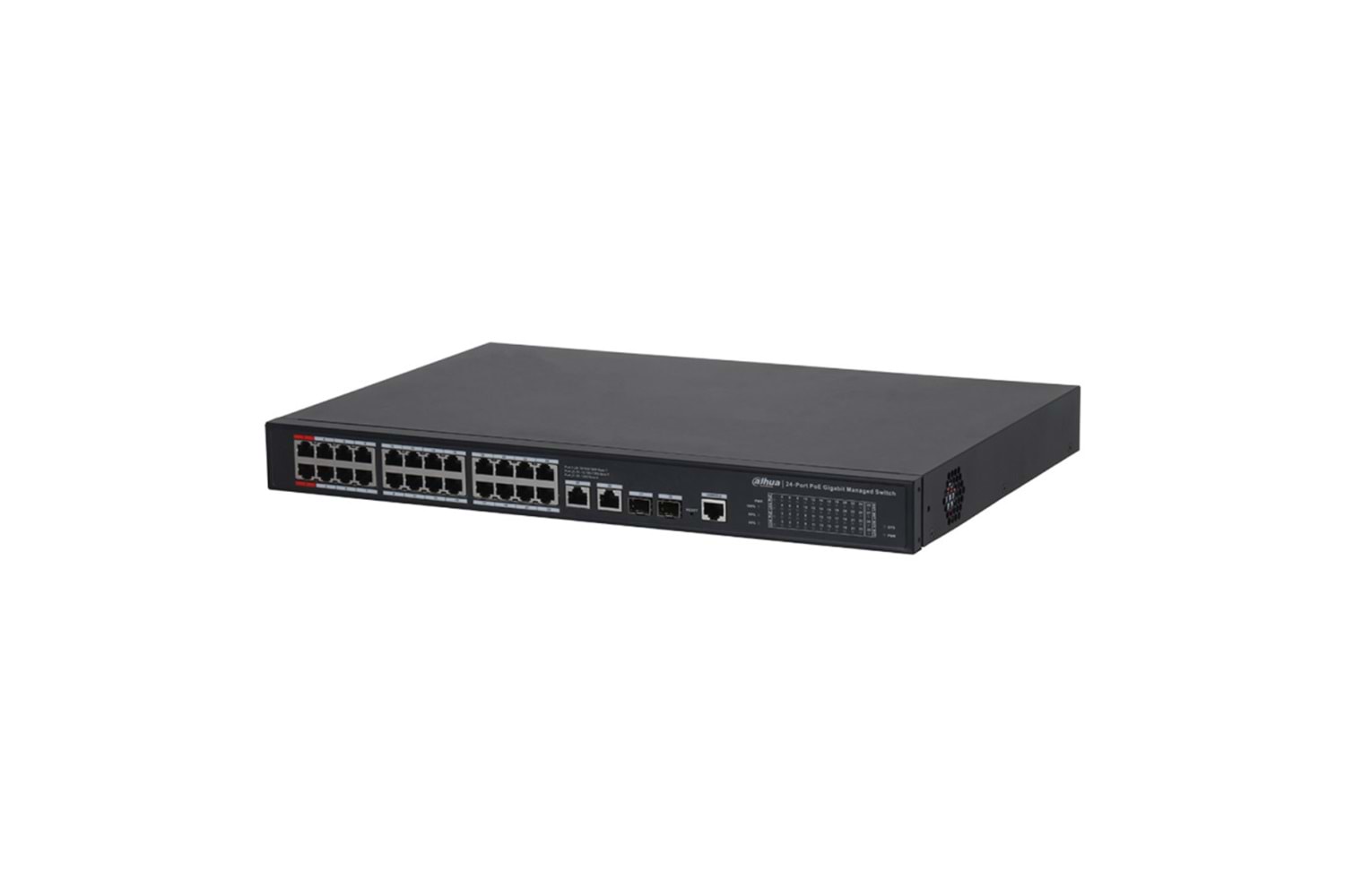 DAHUA S4228-24GT-360, 24 Port, Gigabit, PoE 365W, 2 Port GigaBit Uplink, 2 Port Gigabit Combo SFP, Longe Range 250Mt, Cloud Yönetilebilir, Switch