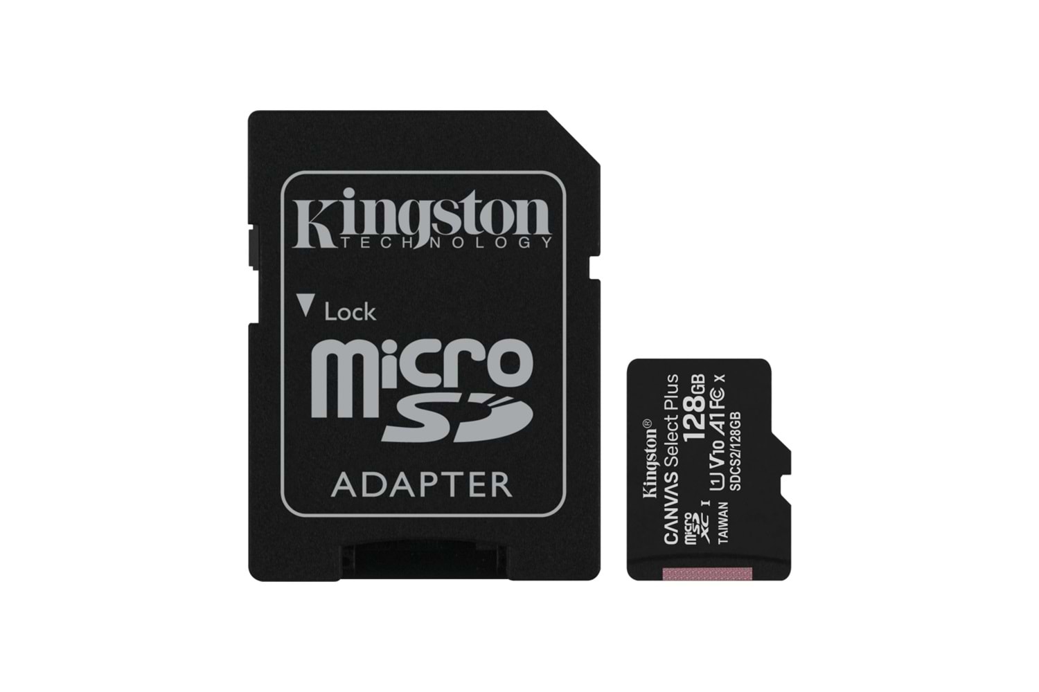KINGSTON SDCS2/128GB, CANVAS, CL10, 100Mb/s, MicroSD Kart Bellek (SD Adaptörlü)
