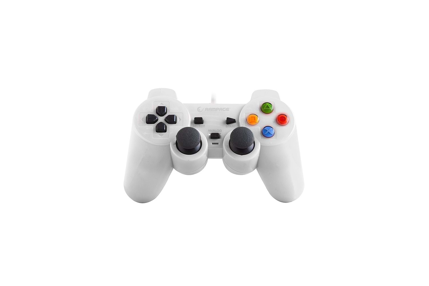 RAMPAGE SG-R602, Beyaz, PC/PS3, 1.8mt Kablolu, Çift Titreşimli, GAMEPAD