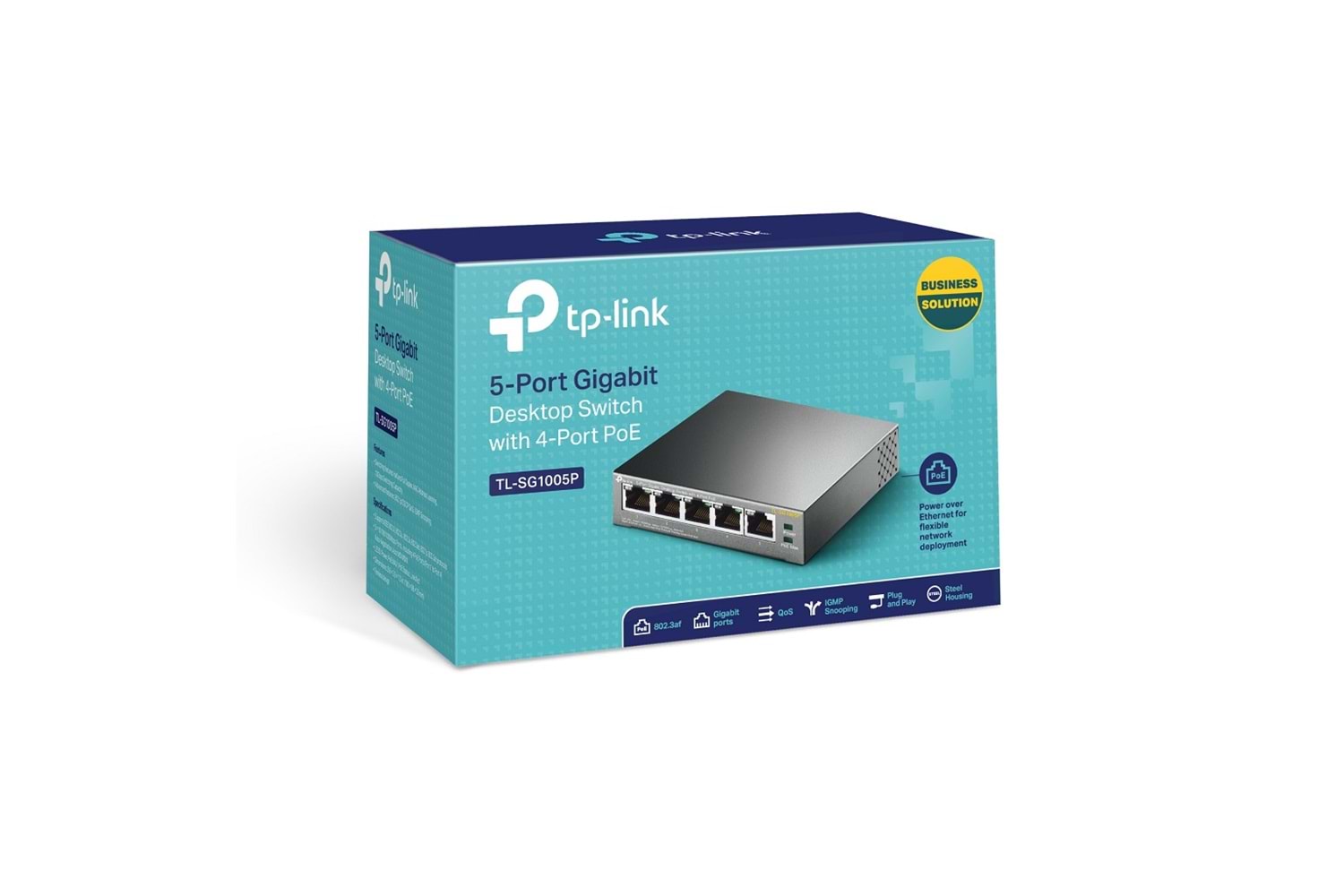TP-LINK TL-SG1005P, 5 Port, GigaBit, 4 Port PoE 56W, Yönetilemez, Metal Kasa, Masaüstü Switch