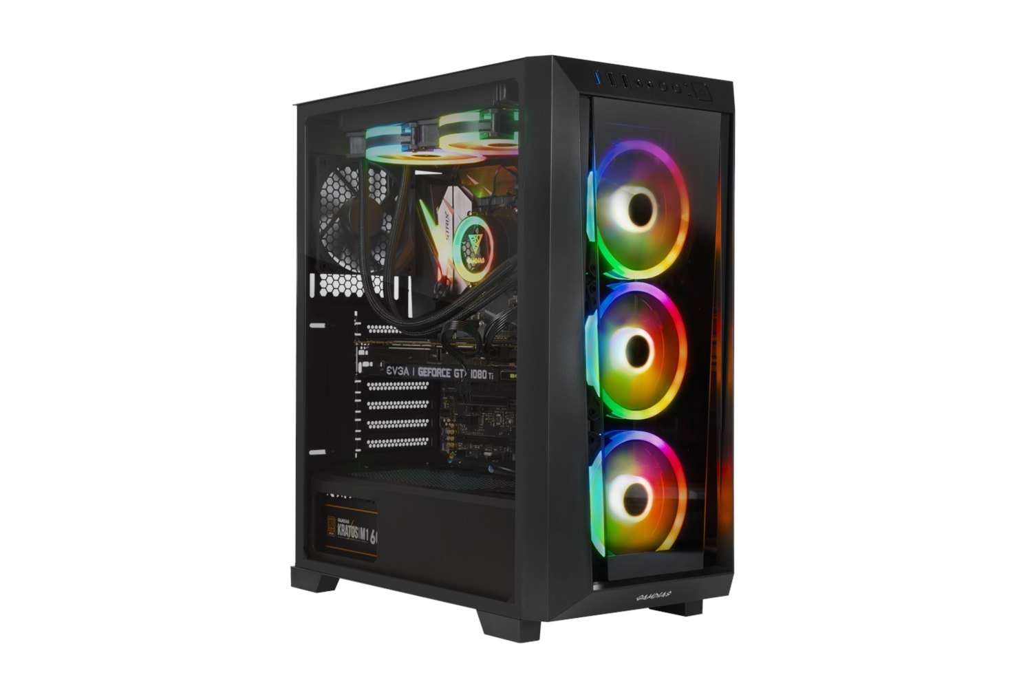 GAMDIAS TALOS M1 Elite, 750W, 80+ Bronze, Tempered Glass, ARGB, ATX GAMING KASA