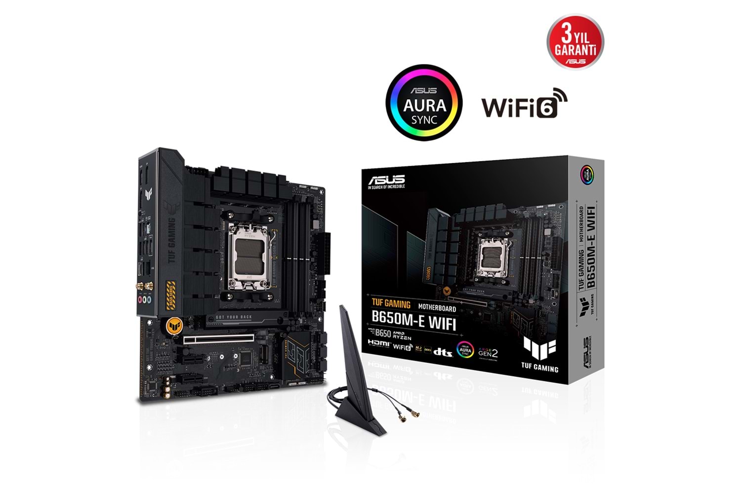 ASUS TUF GAMING B650M-E WIFI, 4xDDR5, 2x M.2, HDMI, DP, Type-C, Wi-Fi 6, Bluetooth v5.2, AM5 Soket GAMING Anakart