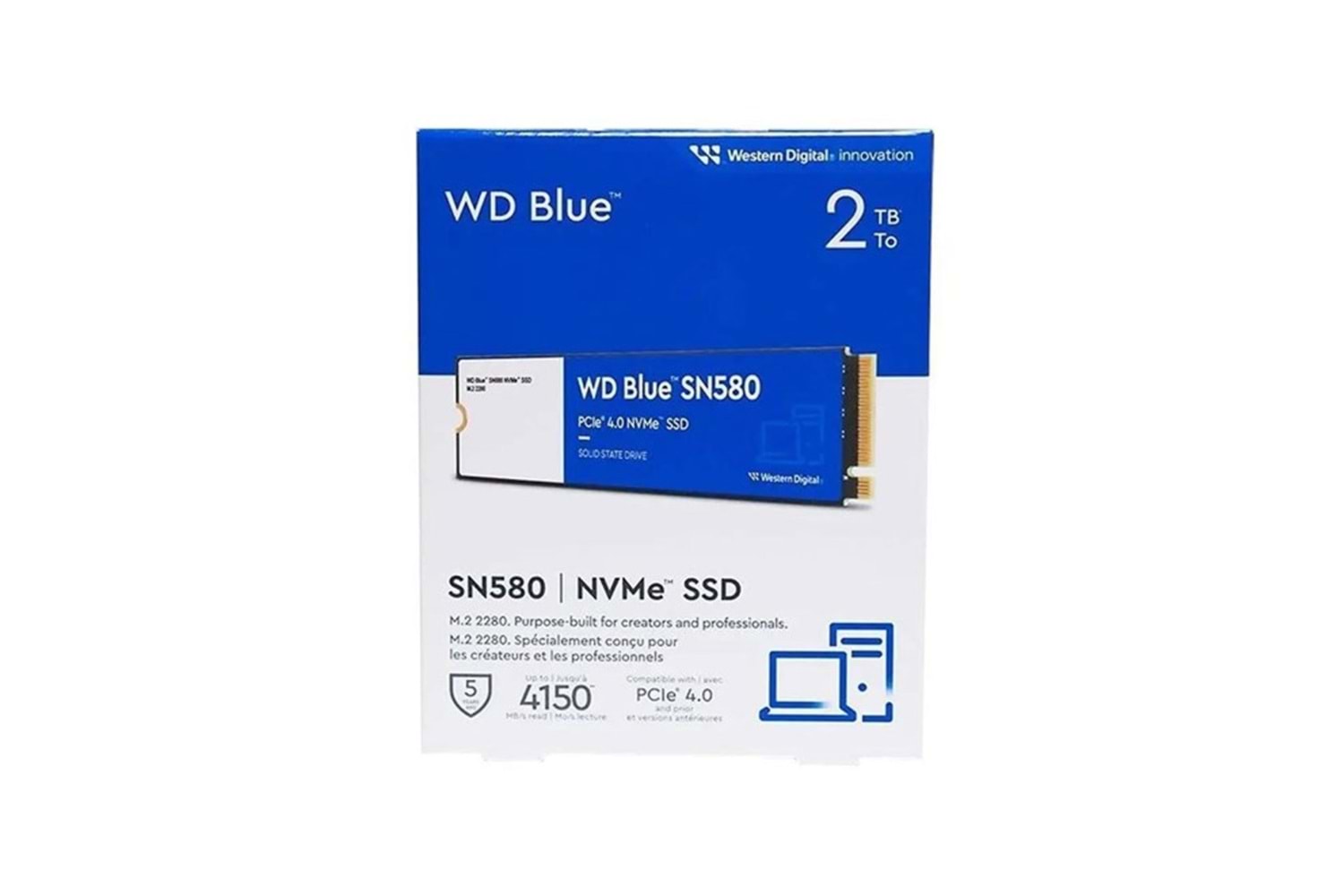 WD Blue SN580, WDS200T3B0E, 2TB, 4150/4150, Gen4, NVMe PCIe M.2 2280, SSD