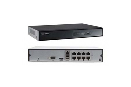 HIKVISION DS-7108NI-Q1/8P/M, 8Kanal PoE, 4Mpix, H265+, 1 HDD Desteği, 1520P Kayıt, 60Mbps Bant Genişliği, Metal Kasa, NVR