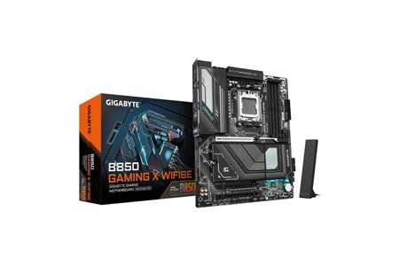 GIGABYTE B850 GAMING X WIFI6E, 4xDDR5, 3xM.2, DP, HDMI, Type-C, Wi-Fi6E, Bluetooth 5.3, AM5 Soket GAMING Anakart