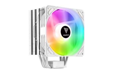 GAMDIAS BOREAS E1-410 WH, White Edition, 120mm, CPU Kule Tipi Hava Soğutma, Doğrudan Temas Teknolojisine Sahip 4 adet Gelişmiş Bakır Isı Borusu (AMD AM4-AM5 ve INTEL Tüm işlemciler ile uyumlu)
