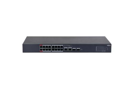 DAHUA CS4218-16ET-240, 16Port, Megabit, PoE 240W, 2 Port SFP Gigabit Combo, Cloud Yönetilebilir, Switch