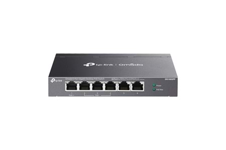 OMADA DS106GPP, 6 Port Gigabit, 3 Port Gigabit PoE+, 64W, 1 Port Gigabit PoE++, Yönetilemez, Metal Kasa Masaüstü Sessiz Switch