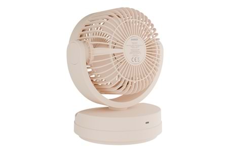 EVEREST EFN-509, KREM, 3 Kademeli Hız, 17,5cm 3 Kanat Pervane ve Çerçeve, Masaüstü, USB Vantilatör