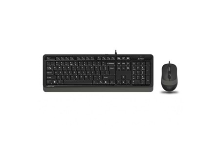 A4 TECH F1010, Gri, FSTYLER, USB Kablolu, Türkçe Q, Multimedya, Klavye Mouse Set