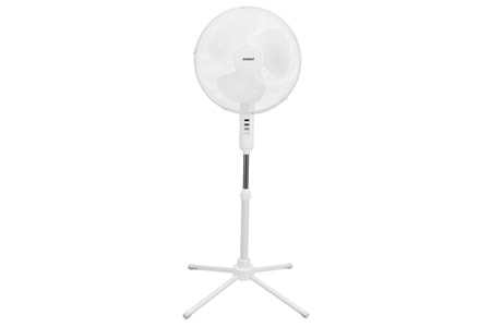 EVEREST FAN10, BEYAZ, EcoWind, 3 Kademeli Hız, 40cm 3 Kanat Pervane ve Çerçeve, 45W, Otomatik Salınım, Yükseklik Ayarlı Vantilatör