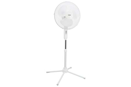 EVEREST FAN10, BEYAZ, EcoWind, 3 Kademeli Hız, 40cm 3 Kanat Pervane ve Çerçeve, 45W, Otomatik Salınım, Yükseklik Ayarlı Vantilatör