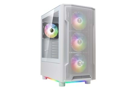 GAMDIAS ATHENA M6 Lite WH, 750W, 80+ Bronze, Tempered Glass, Mesh, ARGB, ATX, White Edition, GAMING KASA