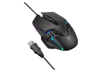 GAMDIAS AURA GS4, Çok Renkli Aydınlatma, USB Kablolu, 6 Tuşlu, Gaming Mouse, 3600DPI, Siyah