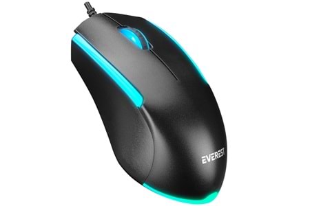EVEREST KM-R59, FORZA, Rainbow Işıklı, Türkçe Q, USB Kablolu, Gaming, Klavye Mouse Set