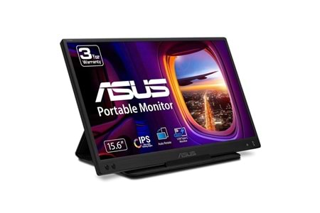 ASUS ZenScreen MB166C 15.6" 5ms, 60Hz, Full HD, USB-C, Düşük Mavi Işık, FreeSync, IPS Panel, Taşınabilir USB Monitör