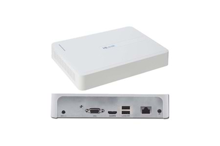 HILOOK NVR-104H-D, 4Kanal, 4Mpix, H265+, 1 HDD Desteği, 1080P Kayıt, 60Mbps Bant Genişliği, NVR