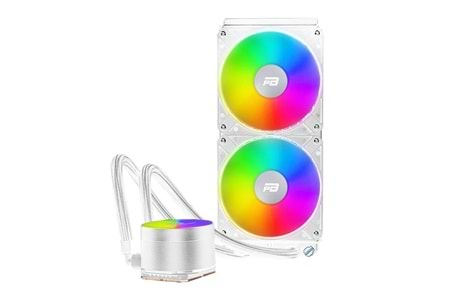 PowerBoost NOBLE 240W, 240mm, Rainbow, 2 Fanlı, (LGA1700/AM4/AM5) Uyumlu, CPU Sıvı Soğutma (Beyaz)